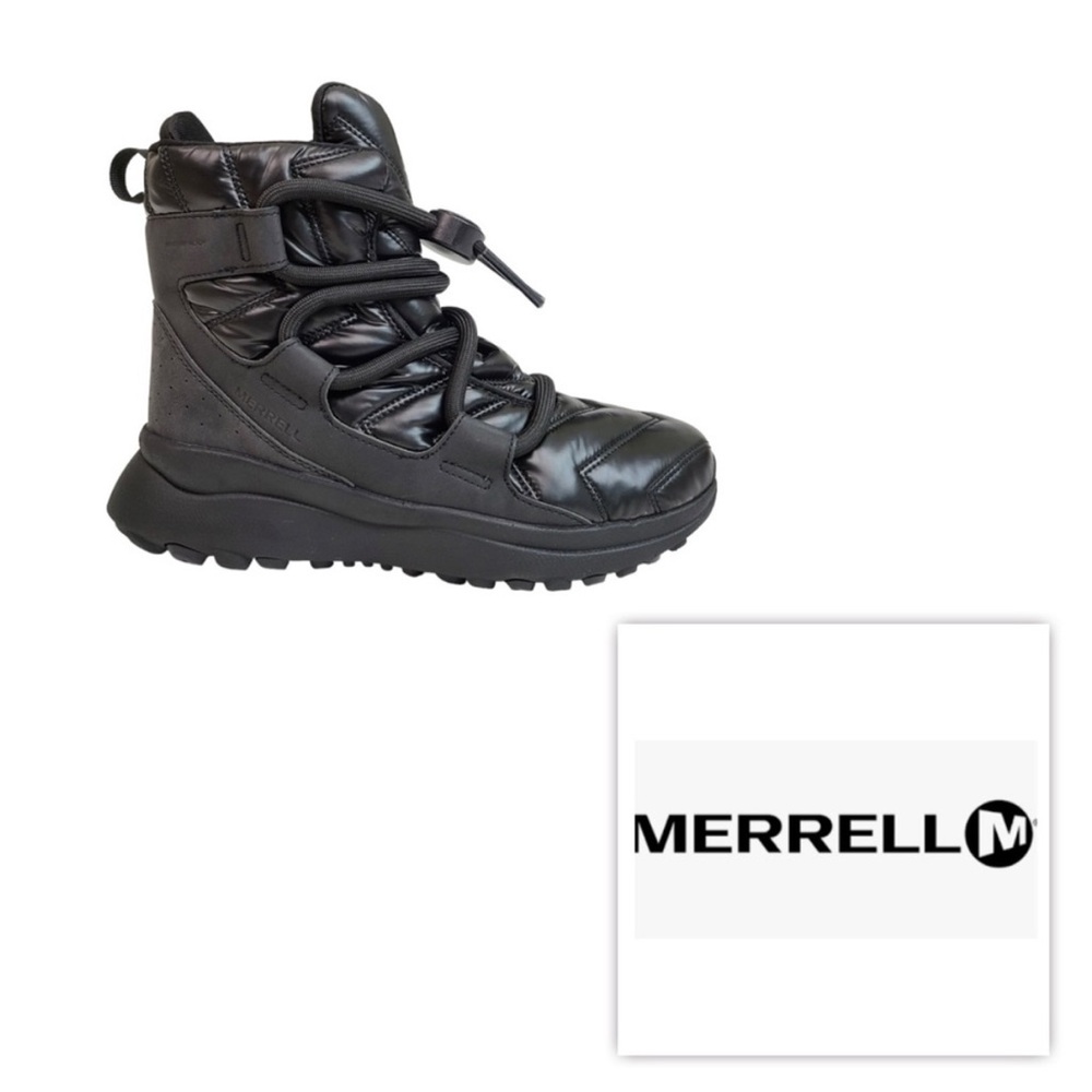 NEW Merrell Womens 6 Cloud Puff Lace Polar Waterproof Insulated Snow Boots Black